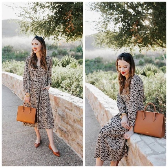 J. Crew Leopard Print Midi Dress with Pockets - Picture 1 of 6